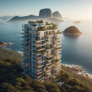 building overlooking a majestic shoreline